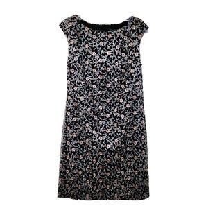 Lauren by Ralph Lauren Sheath Dress Women's Sz 10 Floral Lace Black Multicolor